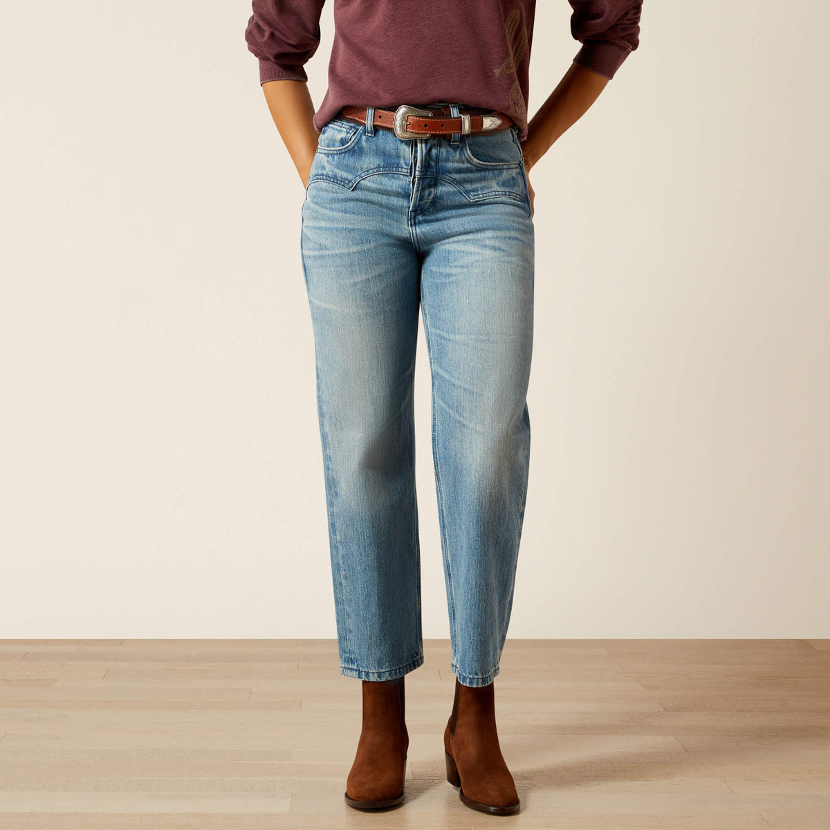 Ultra High Rise Cheyenne Yoke Tomboy Straight Leg Jean Ariat Sale|Women
