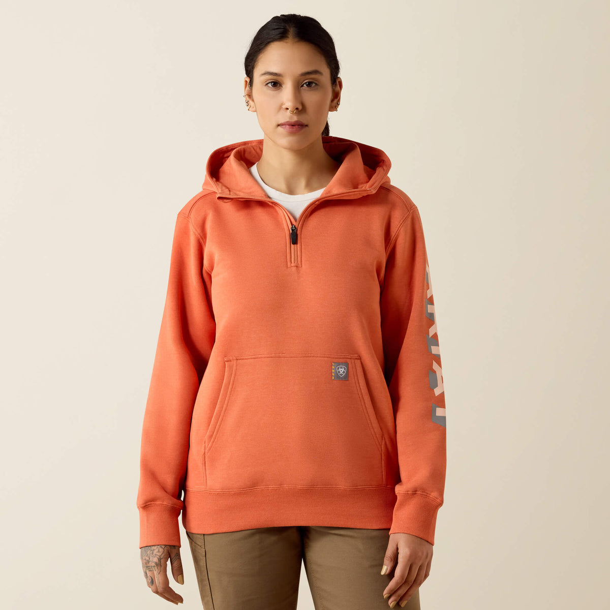 Rebar Lightweight Logo 1/2 Zip Hoodie Ariat Sale|Women