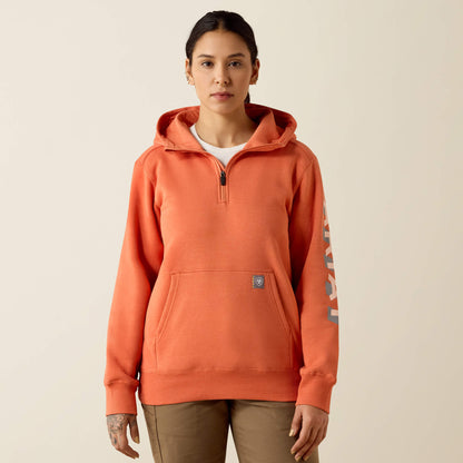 Rebar Lightweight Logo 1/2 Zip Hoodie Ariat Sale|Women