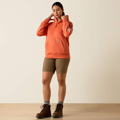 Rebar Lightweight Logo 1/2 Zip Hoodie Ariat Sale|Women