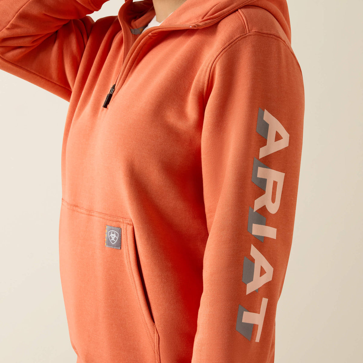 Rebar Lightweight Logo 1/2 Zip Hoodie Ariat Sale|Women