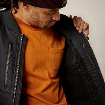 Rebar Stretch Canvas Bomber Jacket Ariat Sale|Men|Work