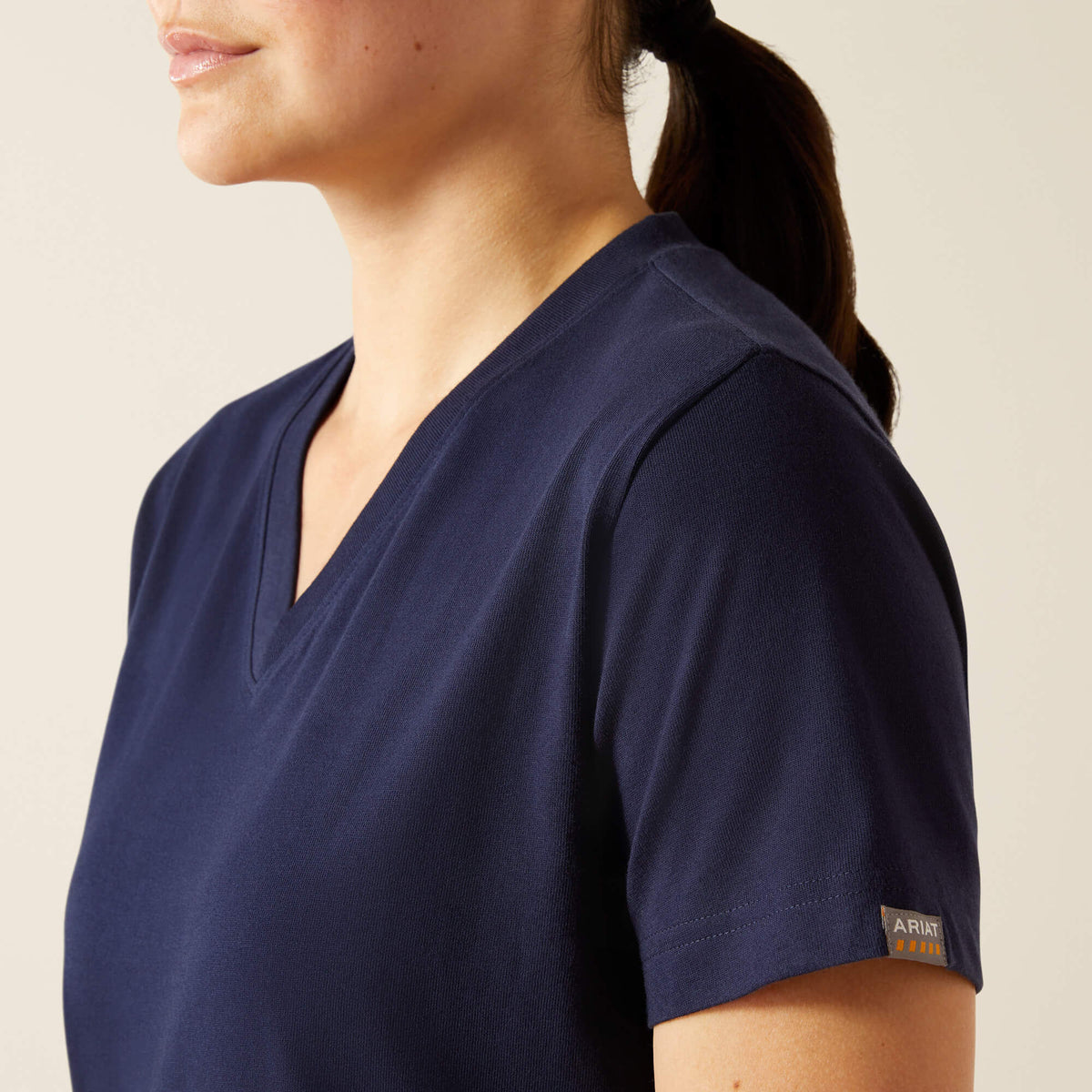 Rebar Cotton Strong Standard V-Neck T-Shirt Ariat Women|Work
