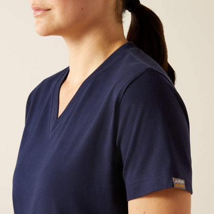 Rebar Cotton Strong Standard V-Neck T-Shirt Ariat Women|Work