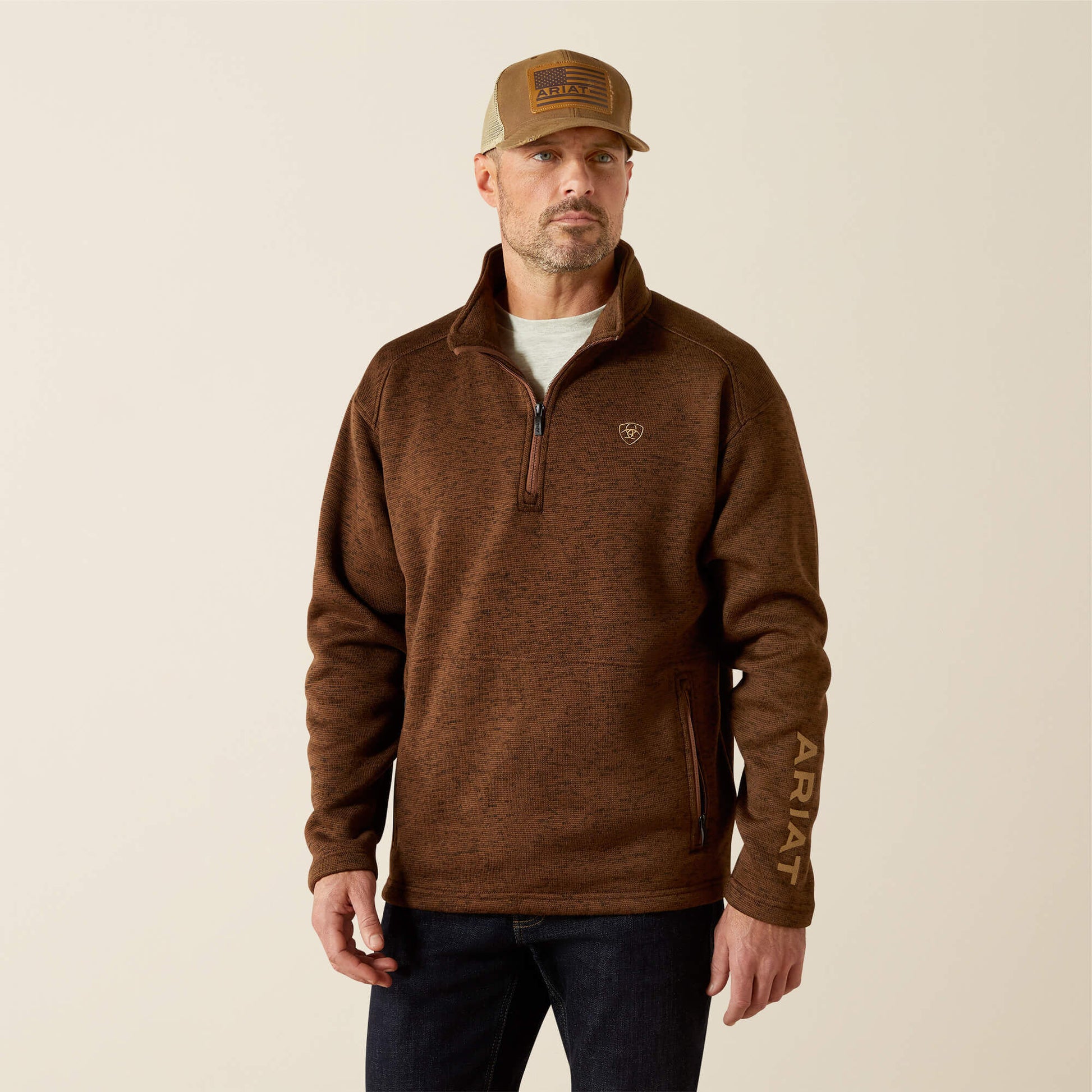 Caldwell Logo 1/4 Zip Sweater Ariat Sale|Men
