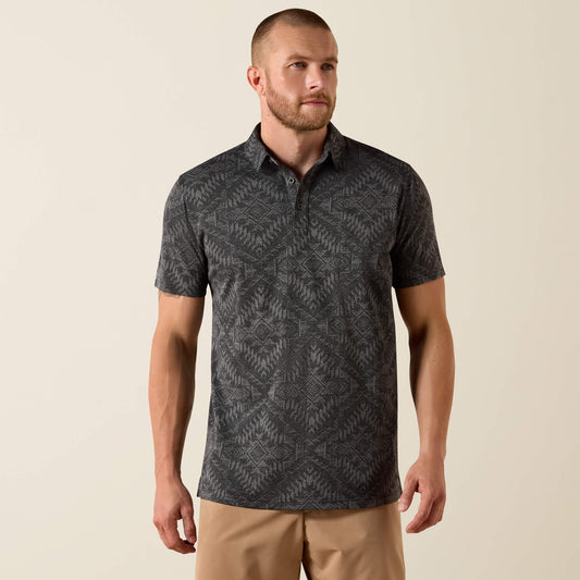 Jacquard Printed Fitted Polo Ariat Sale