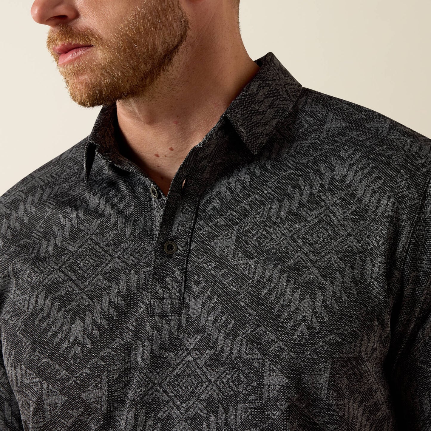 Jacquard Printed Fitted Polo Ariat Sale