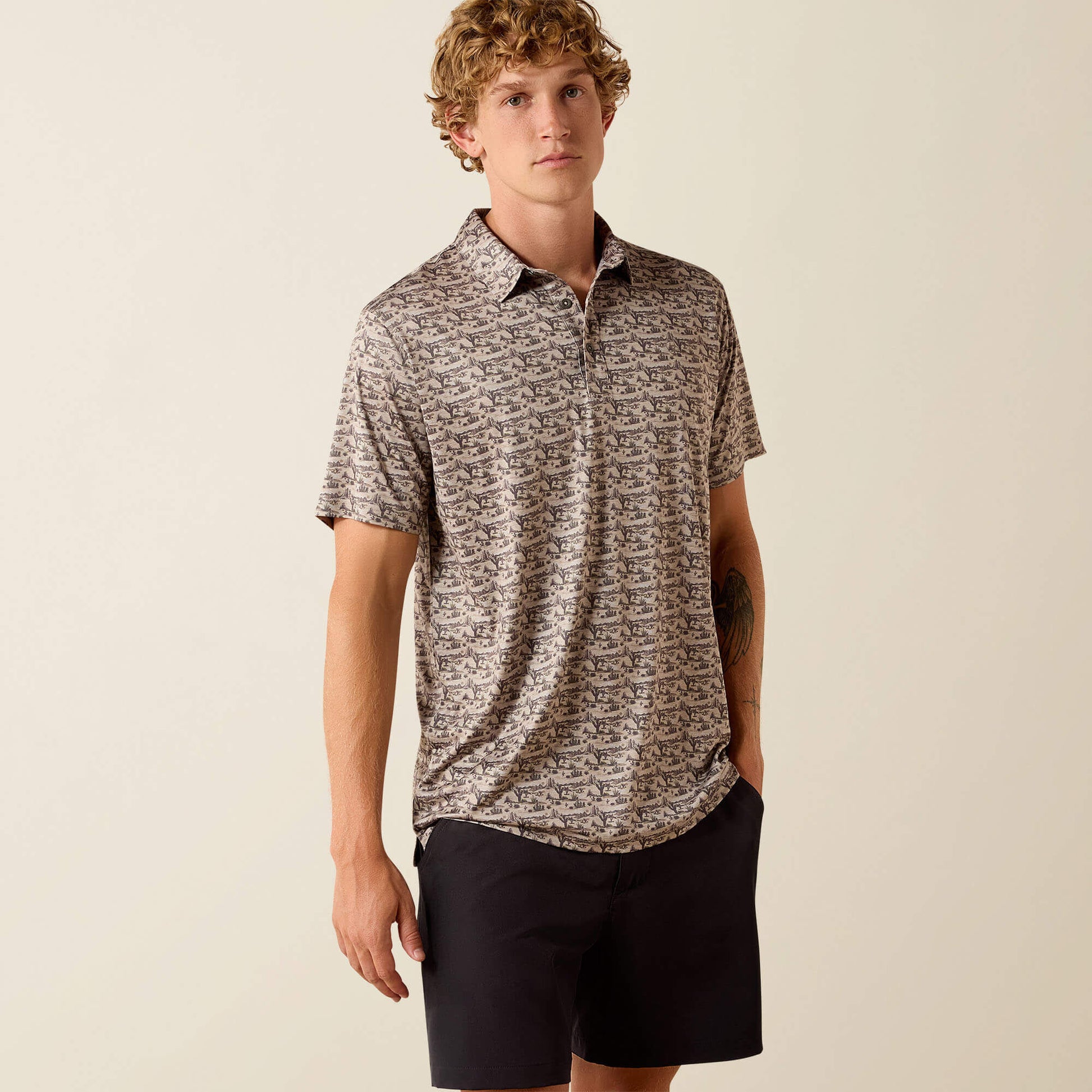 All Over Print Heathered Fitted Polo Ariat Sale