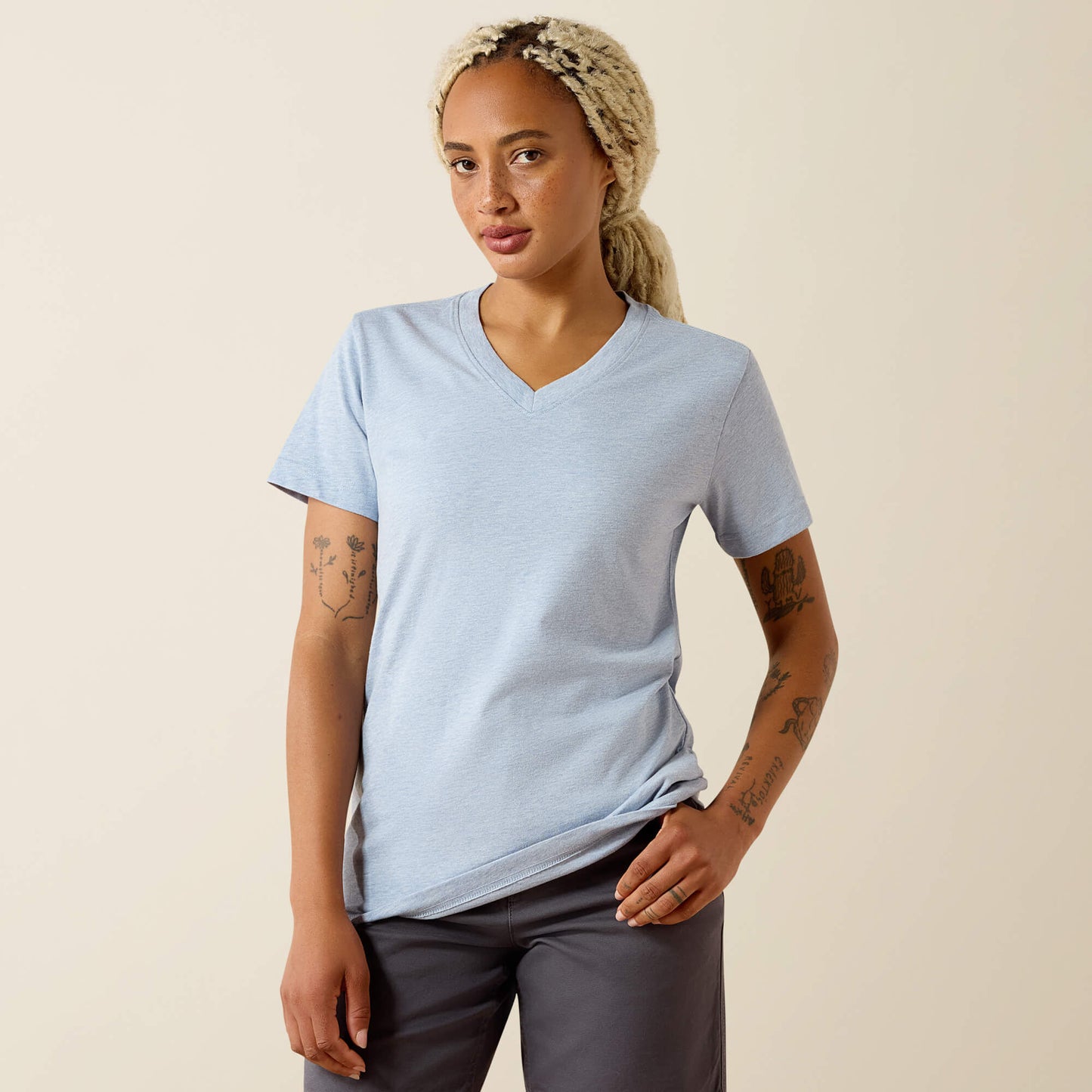 Rebar Cotton Strong Standard V-Neck T-Shirt Ariat Women|Work|Sale