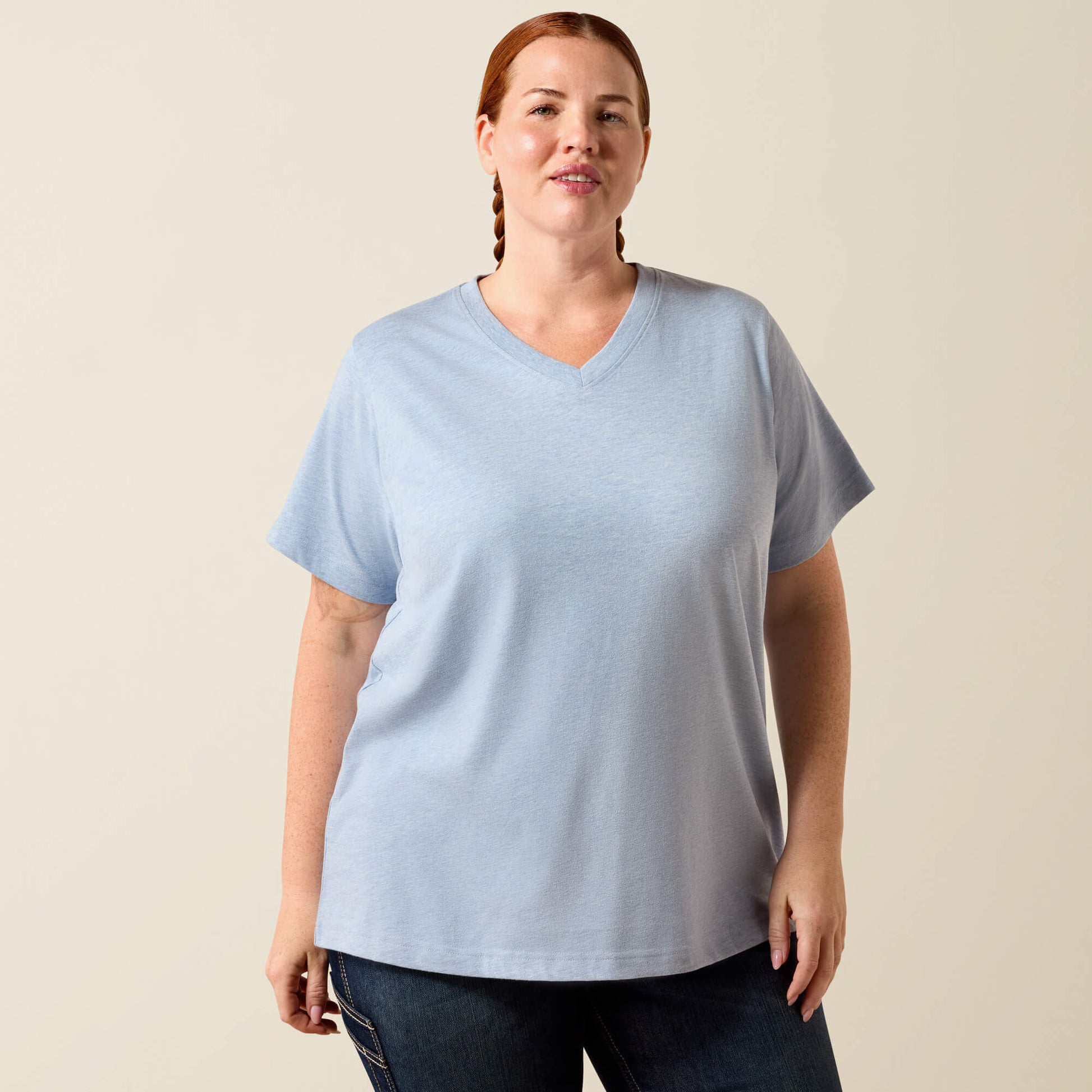 Rebar Cotton Strong Standard V-Neck T-Shirt Ariat Women|Work|Sale