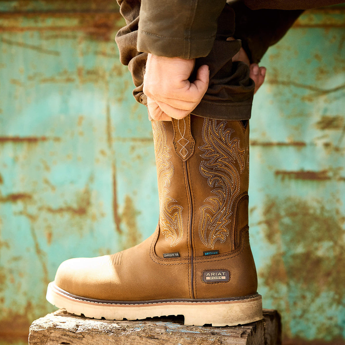 Activator Argo Waterproof Round Toe Composite Toe Work Boot Ariat Men|Work