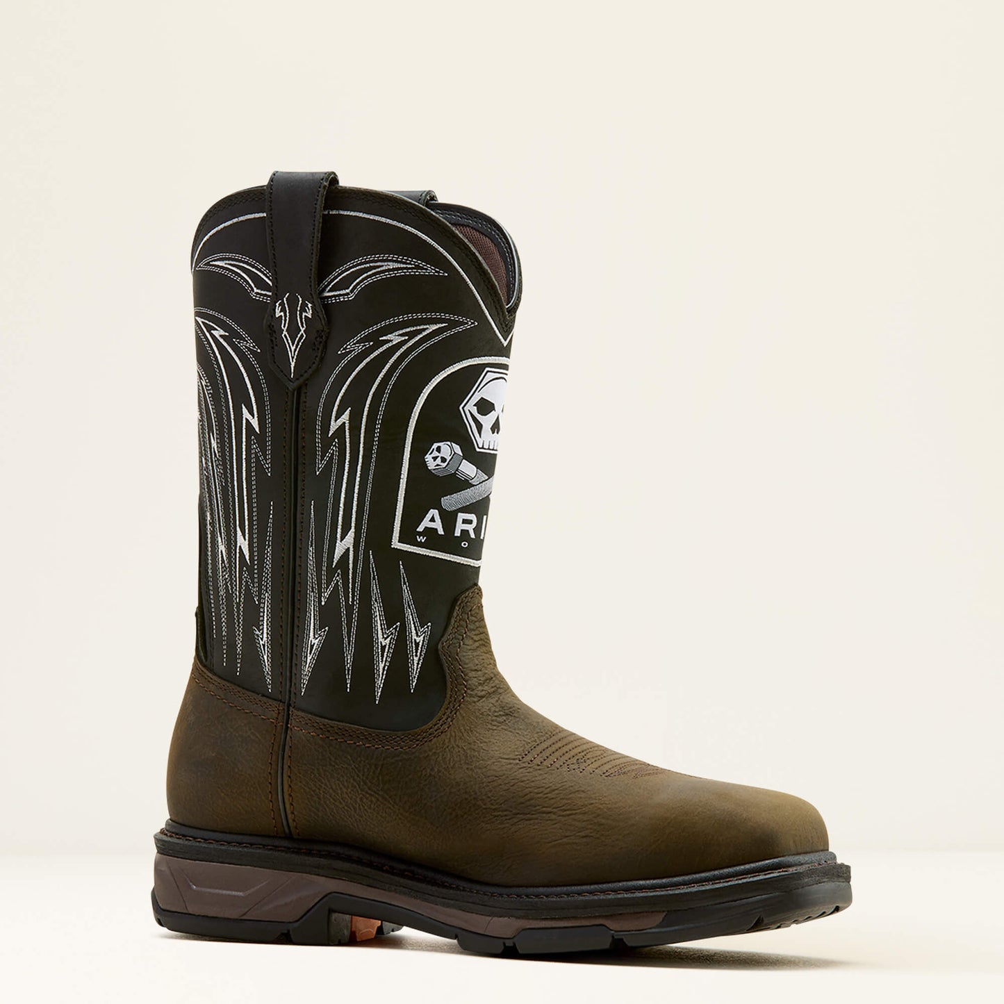 WorkHog XT Bolt Skull Waterproof Wide Square Toe Carbon Toe Work Boot Ariat Men|Work