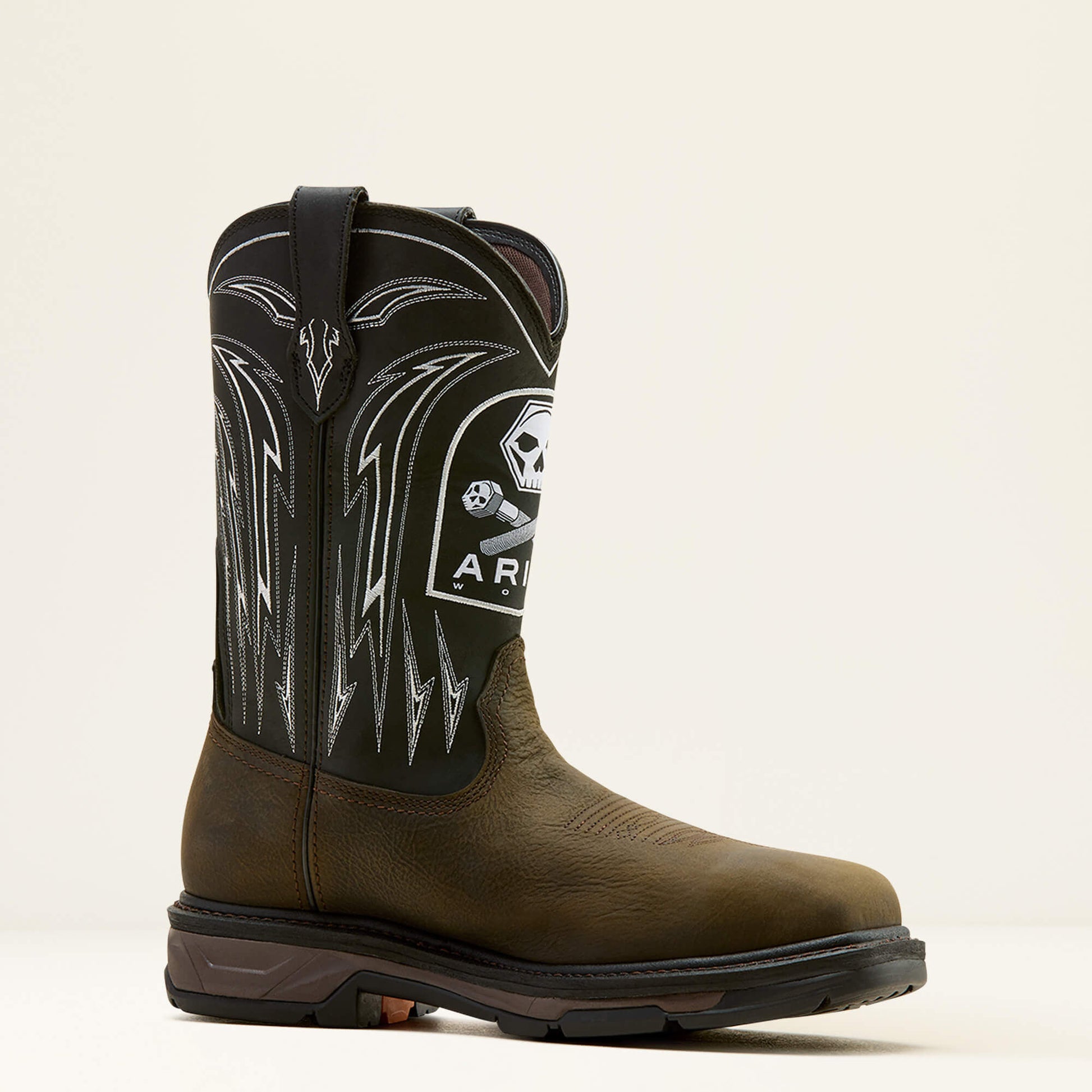WorkHog XT Bolt Skull Waterproof Wide Square Toe Carbon Toe Work Boot Ariat Men|Work