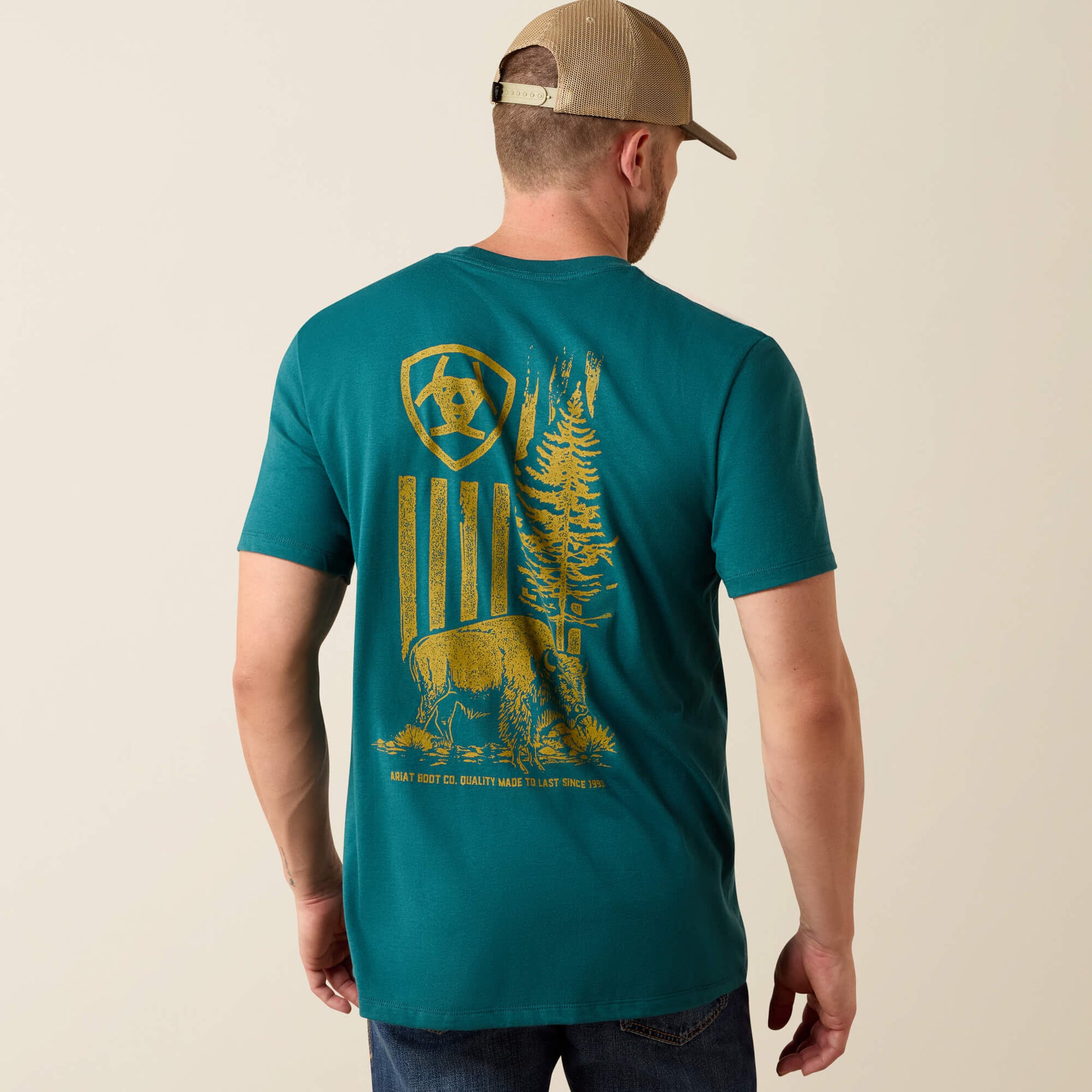 Ariat Bison Wander Flag Classic Fit T-Shirt Ariat Men