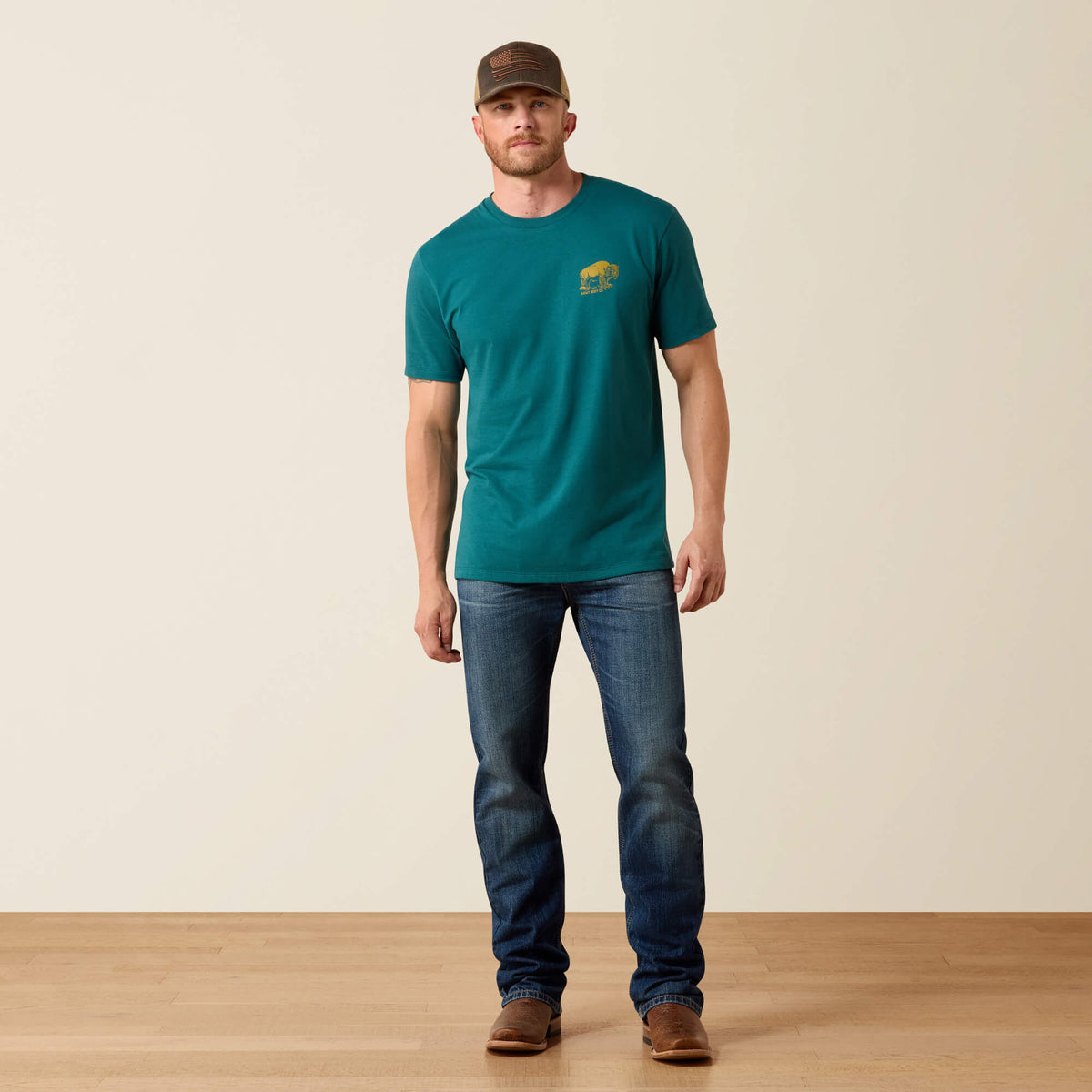 Ariat Bison Wander Flag Classic Fit T-Shirt Ariat Men