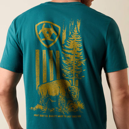 Ariat Bison Wander Flag Classic Fit T-Shirt Ariat Men