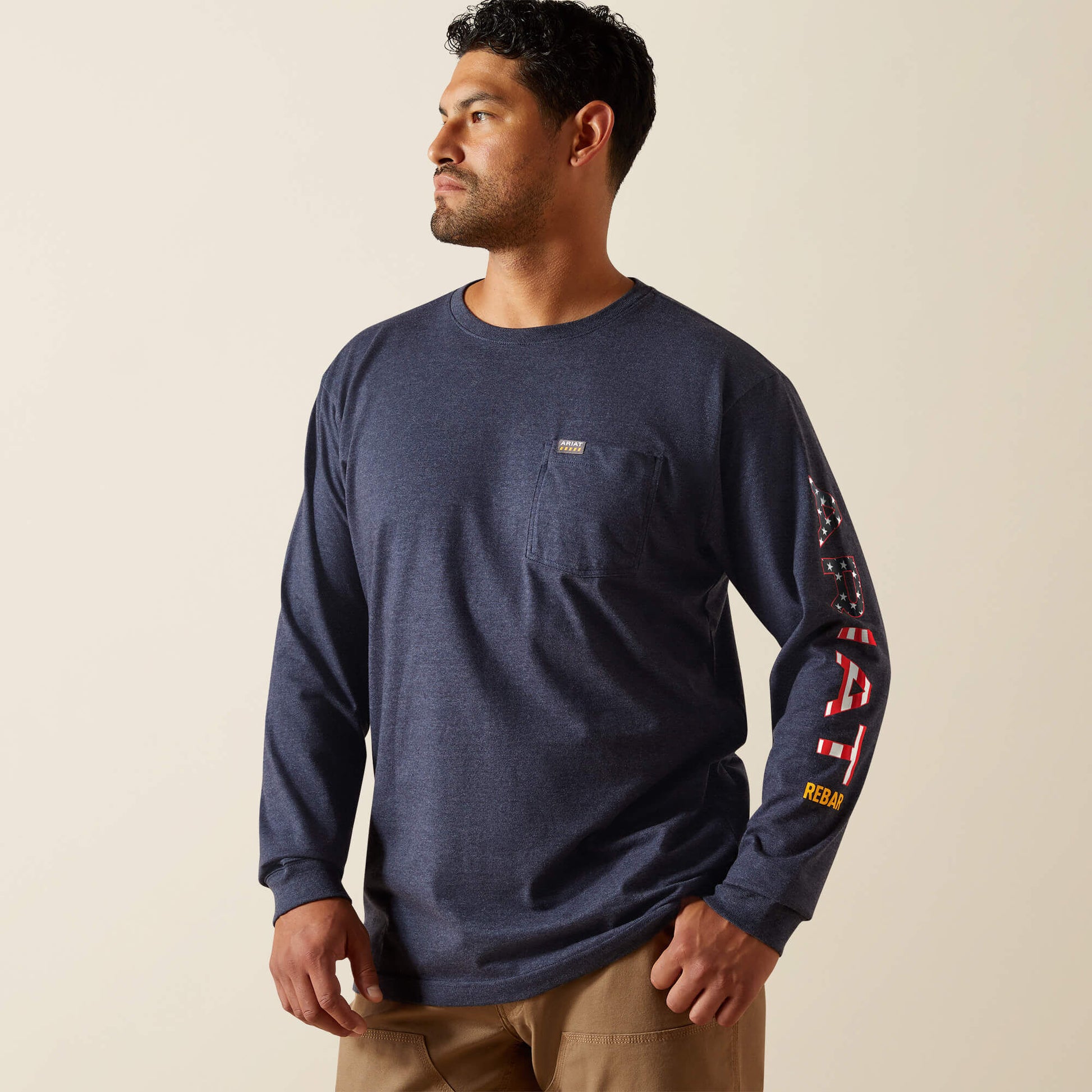 Rebar Cotton Strong Standard Logo Pocket T-Shirt Ariat Men|Work