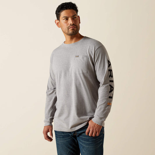 Rebar Cotton Strong Standard Logo Pocket T-Shirt Ariat Men|Work