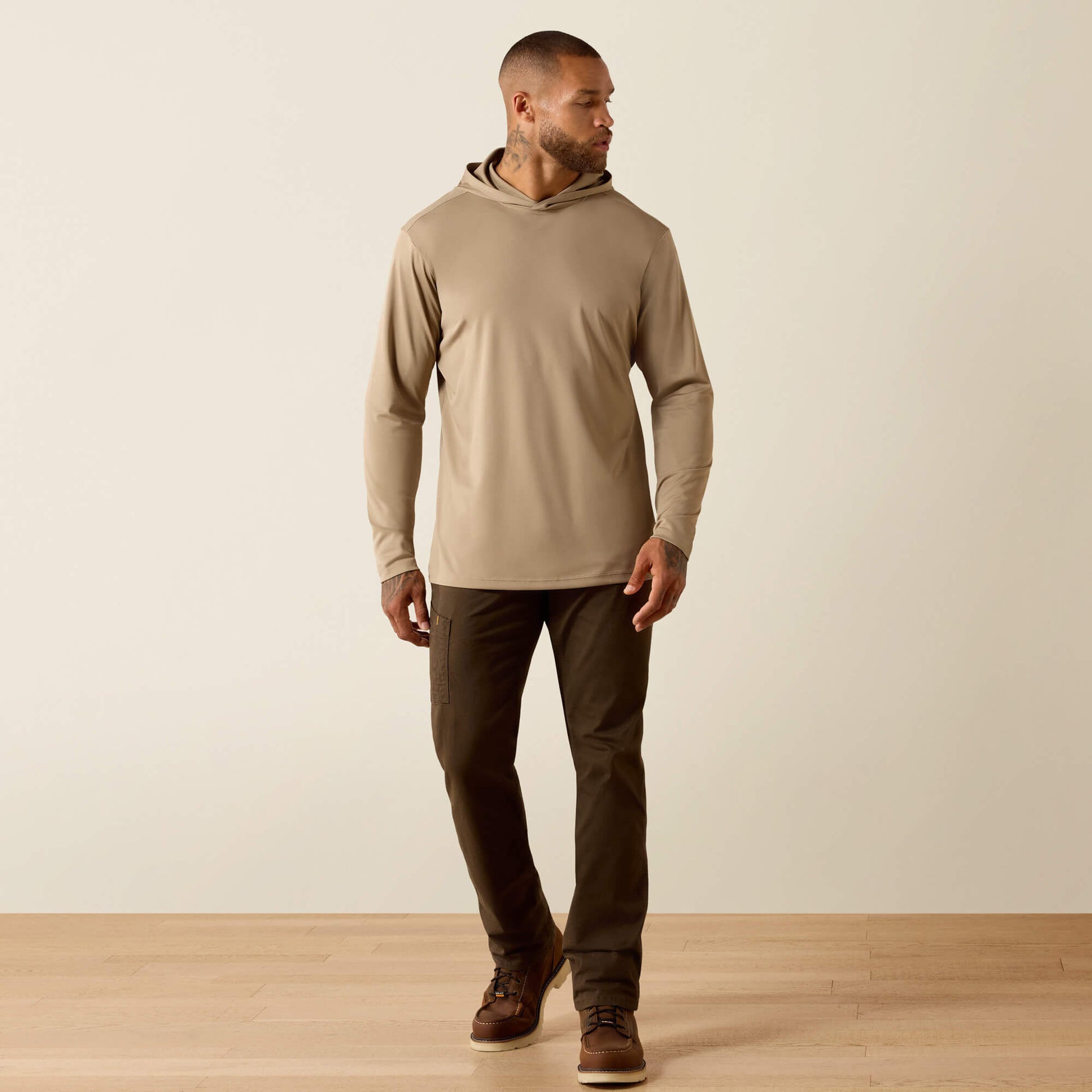 Rebar Sunblocker Outdoor Hooded Classic Fit Long Sleeve T-Shirt Ariat Men|Work