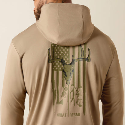 Rebar Sunblocker Outdoor Hooded Classic Fit Long Sleeve T-Shirt Ariat Men|Work