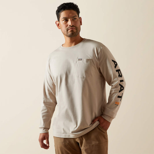 Rebar Cotton Strong Standard Logo Pocket T-Shirt Ariat Men|Work
