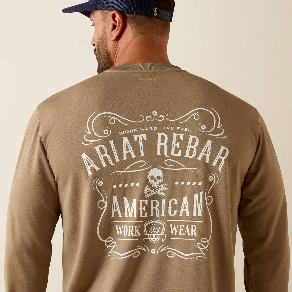 Rebar Heat Fighter Label Long Sleeve T-Shirt Ariat Men|Work