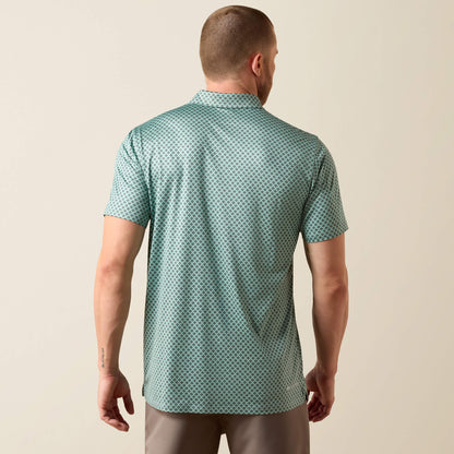 All Over Print Heathered Fitted Polo Ariat Men