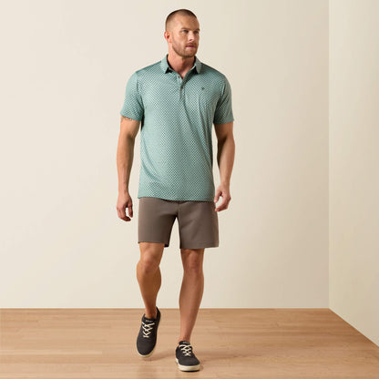 All Over Print Heathered Fitted Polo Ariat Men