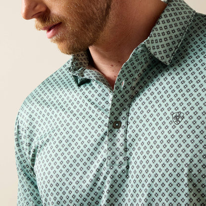 All Over Print Heathered Fitted Polo Ariat Men
