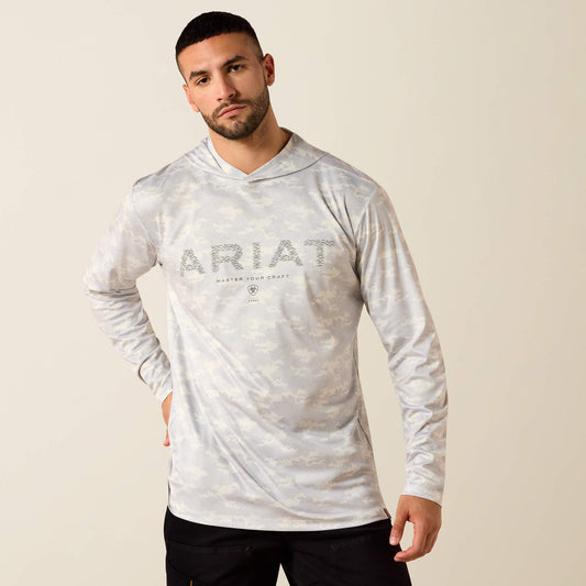 Rebar Sunblocker Printed Craft Hooded Long Sleeve T-Shirt Ariat Men|Work