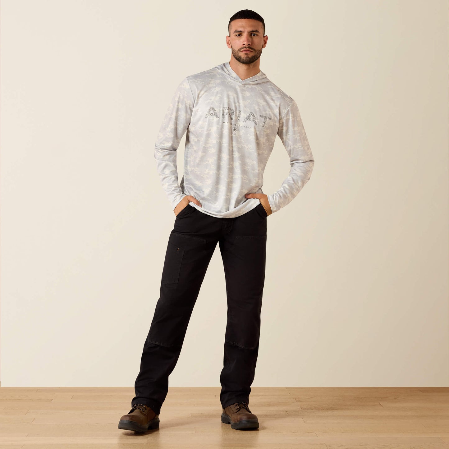Rebar Sunblocker Printed Craft Hooded Long Sleeve T-Shirt Ariat Men|Work