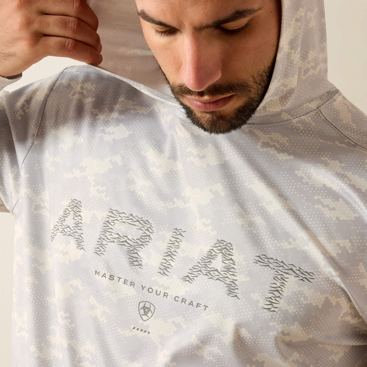 Rebar Sunblocker Printed Craft Hooded Long Sleeve T-Shirt Ariat Men|Work