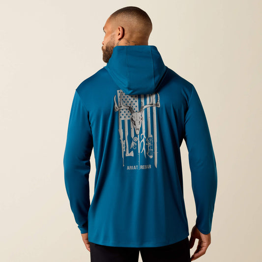 Rebar Sunblocker Outdoor Hooded Classic Fit Long Sleeve T-Shirt Ariat Men|Work