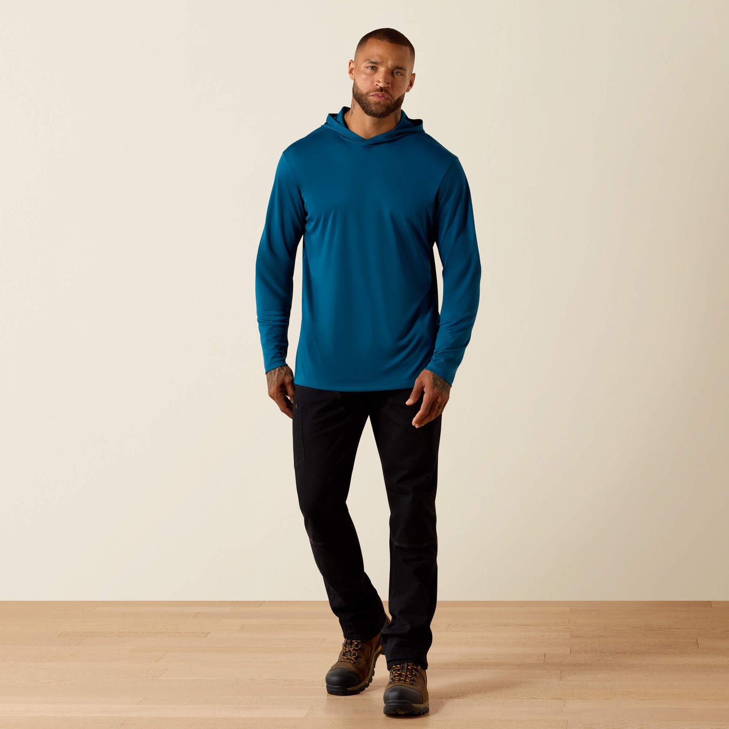 Rebar Sunblocker Outdoor Hooded Classic Fit Long Sleeve T-Shirt Ariat Men|Work