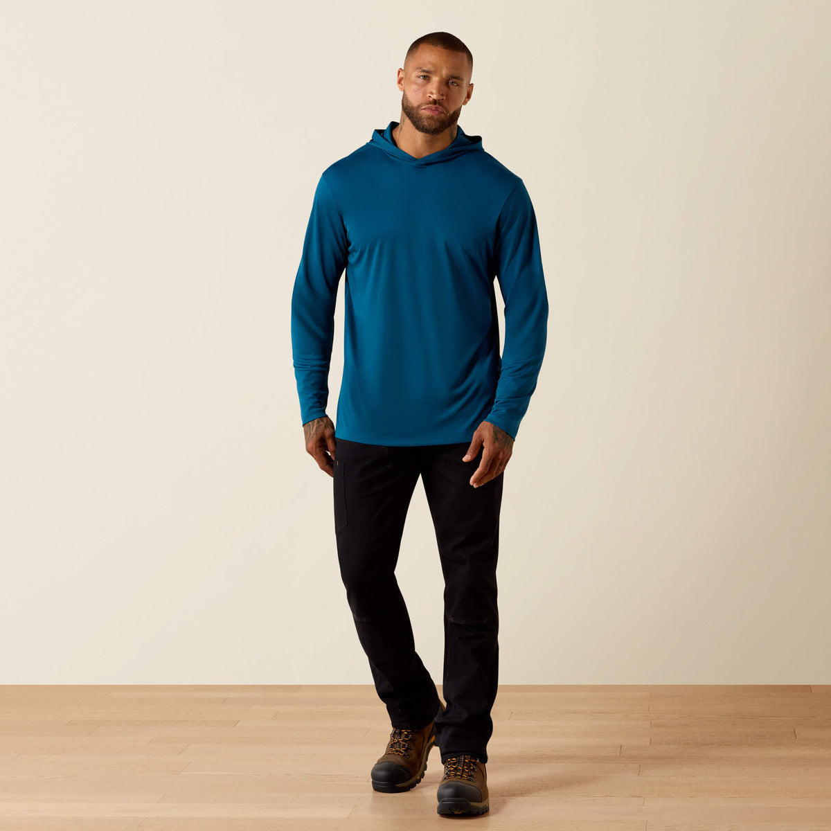 Rebar Sunblocker Outdoor Hooded Classic Fit Long Sleeve T-Shirt Ariat Men|Work