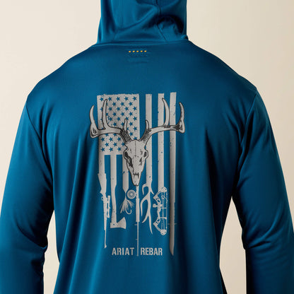 Rebar Sunblocker Outdoor Hooded Classic Fit Long Sleeve T-Shirt Ariat Men|Work