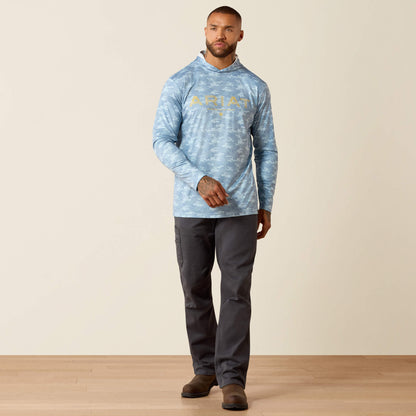 Rebar Sunblocker Printed Craft Hooded Long Sleeve T-Shirt Ariat Men|Work