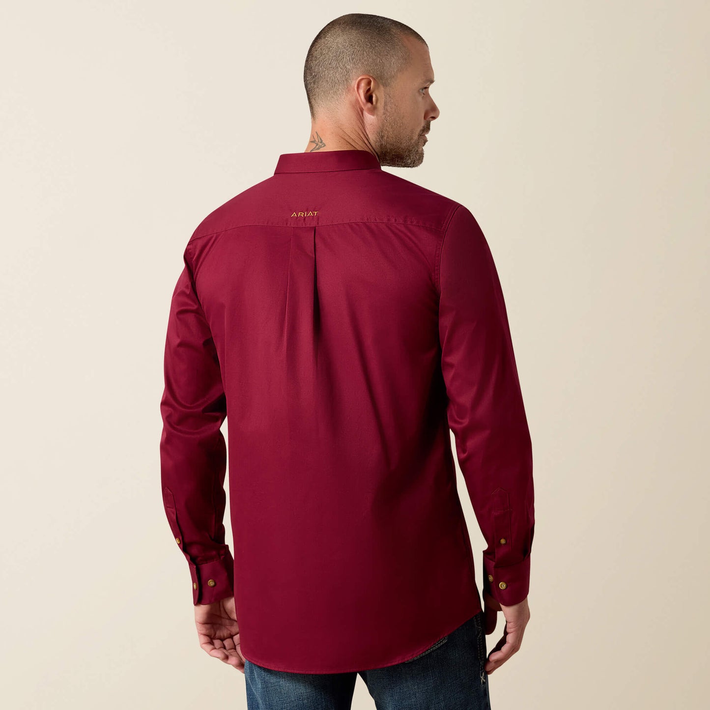 Solid Twill Fitted Shirt Ariat Men