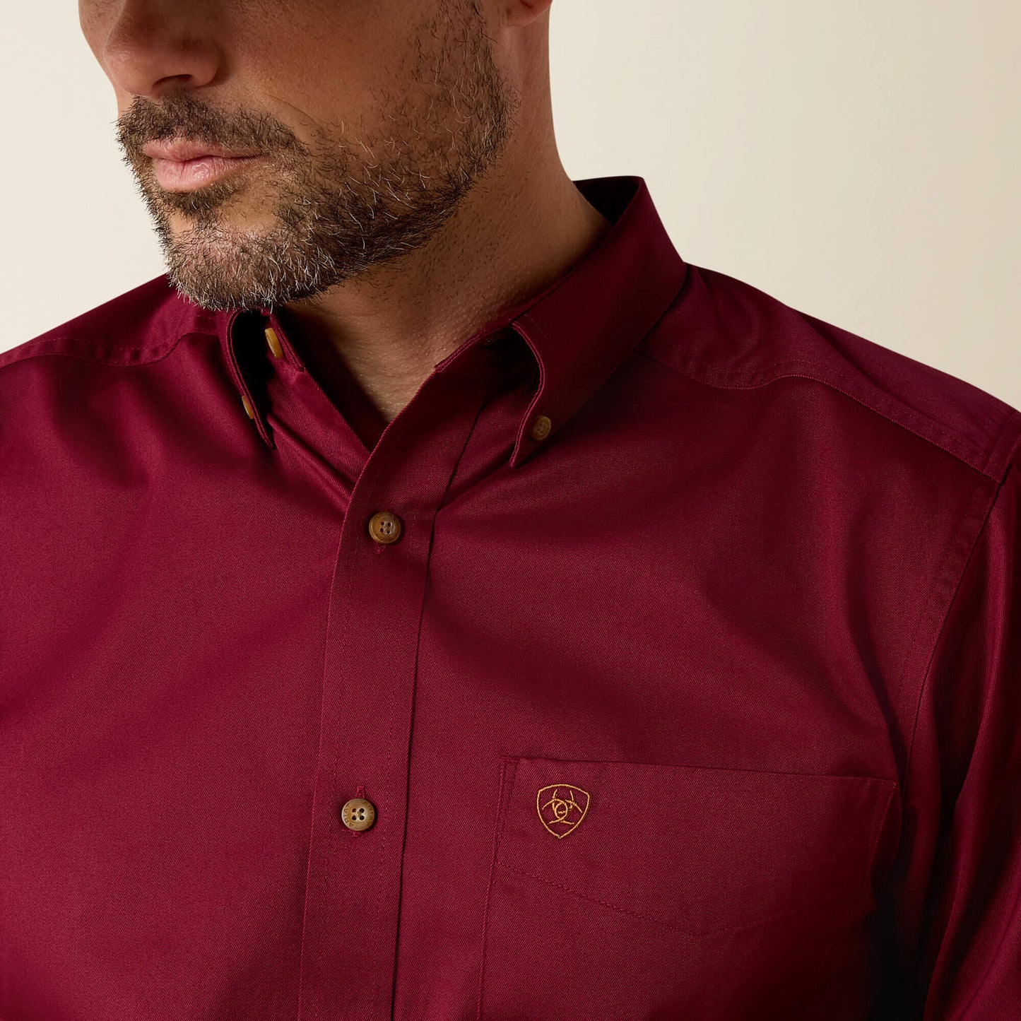 Solid Twill Fitted Shirt Ariat Men