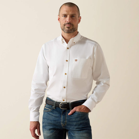 Solid Twill Fitted Shirt Ariat Men