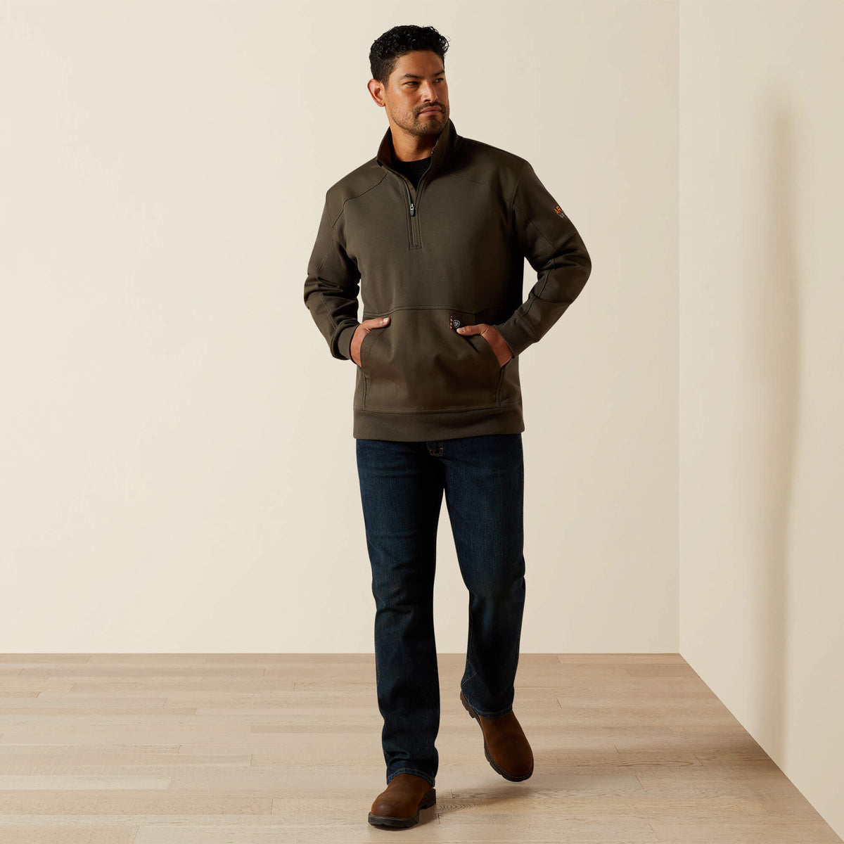 Rebar Workman Duracanvas 1/4 Zip Sweatshirt Ariat Men|Work