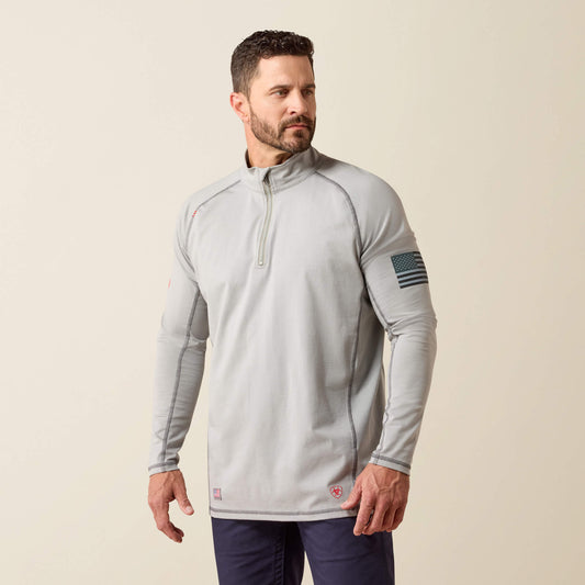 FR Combat Stretch Patriot 1/4 Zip Work Shirt Ariat Men|Work