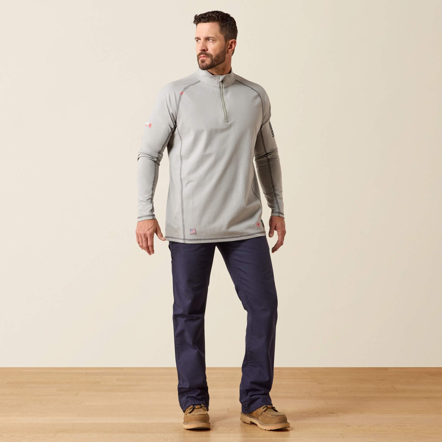FR Combat Stretch Patriot 1/4 Zip Work Shirt Ariat Men|Work