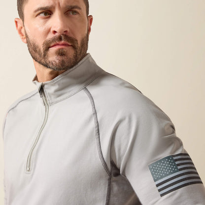 FR Combat Stretch Patriot 1/4 Zip Work Shirt Ariat Men|Work