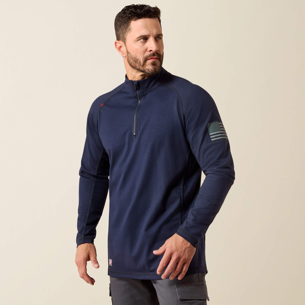 FR Combat Stretch Patriot 1/4 Zip Work Shirt Ariat Men|Work