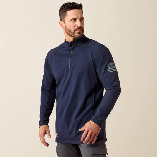 FR Combat Stretch Patriot 1/4 Zip Work Shirt Ariat Men|Work