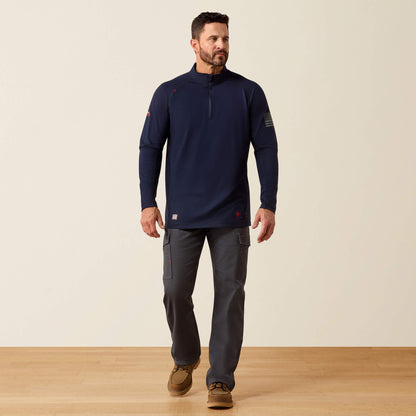FR Combat Stretch Patriot 1/4 Zip Work Shirt Ariat Men|Work
