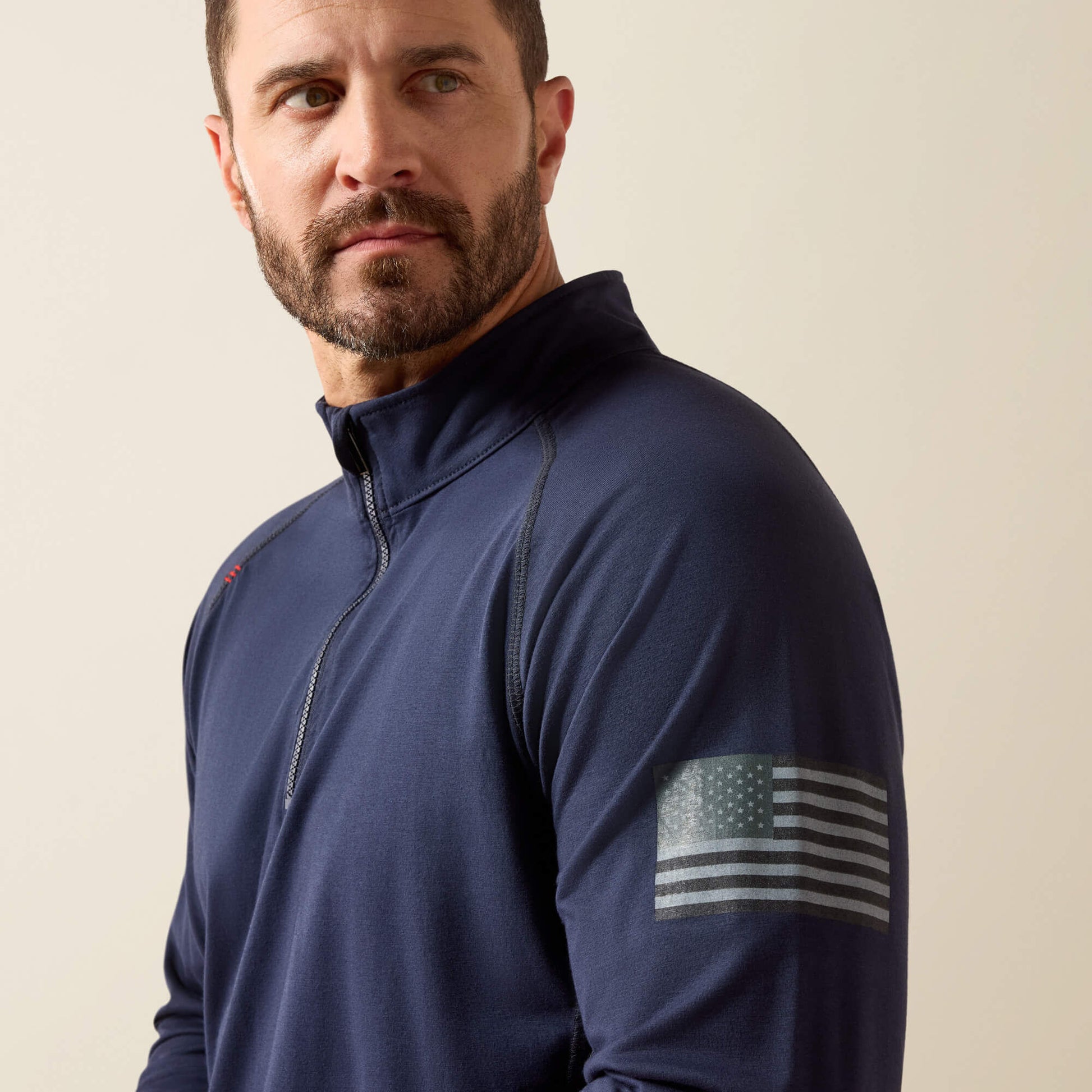 FR Combat Stretch Patriot 1/4 Zip Work Shirt Ariat Men|Work