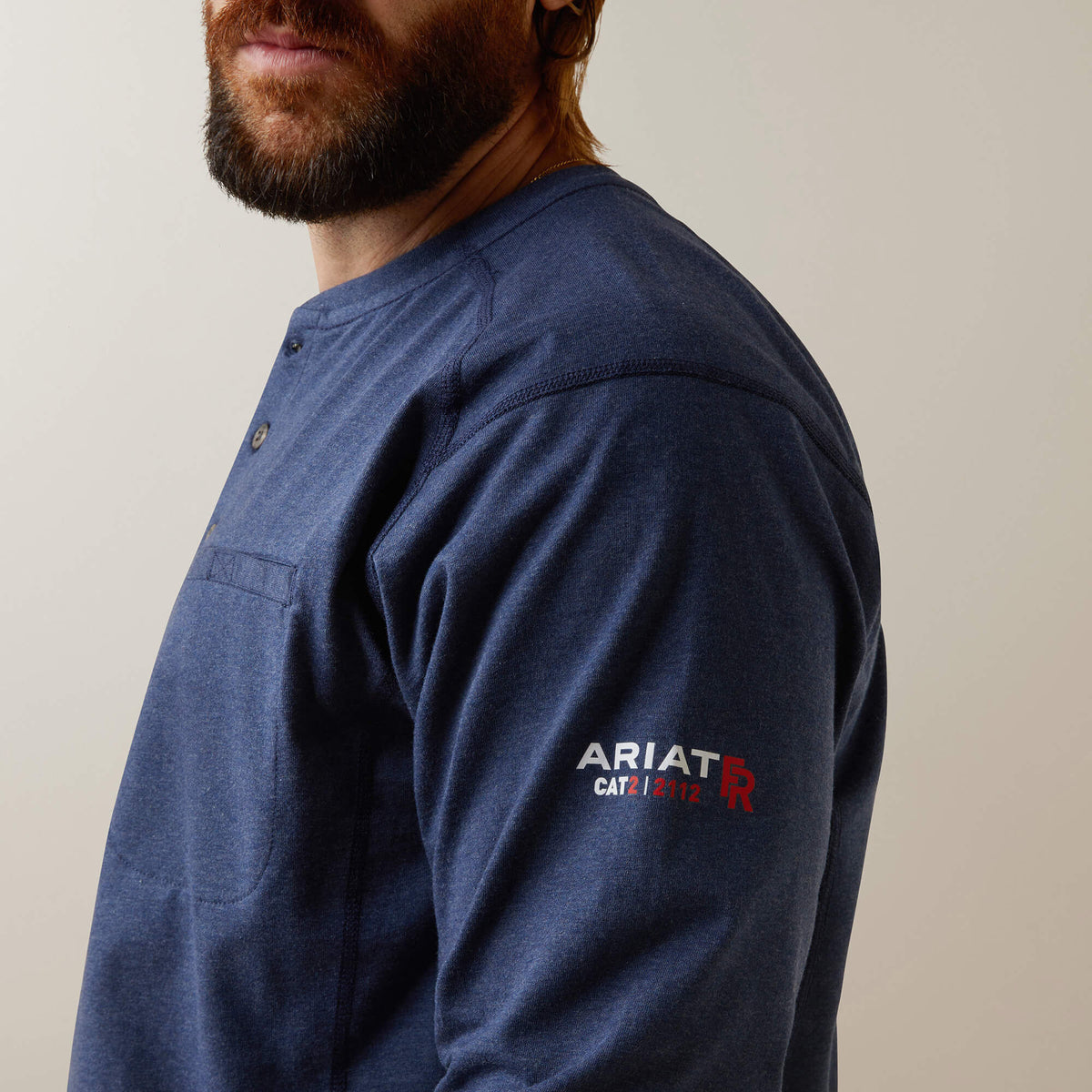 FR Air Refinery Row Graphic Henley Top Ariat Men|Work|Sale