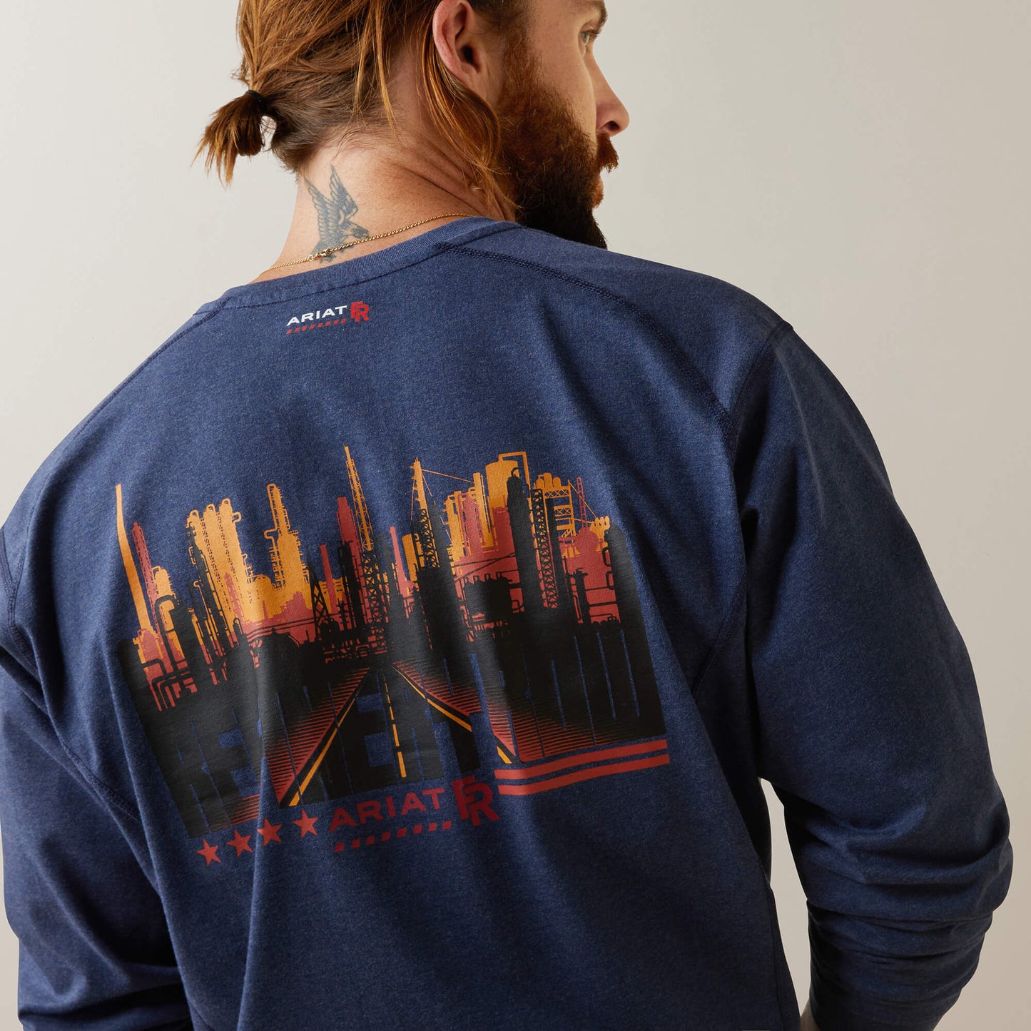 FR Air Refinery Row Graphic Henley Top Ariat Men|Work|Sale